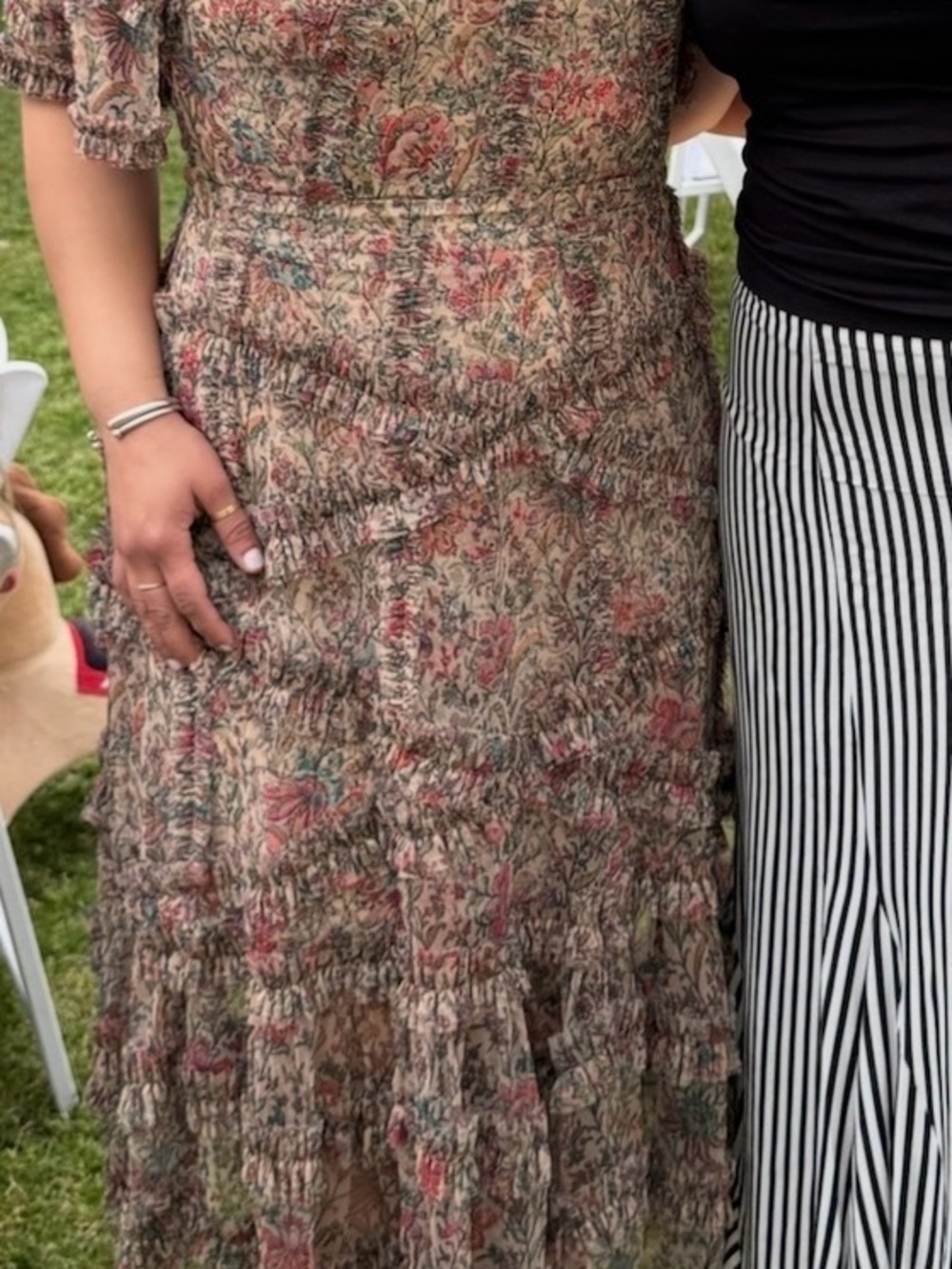 Mac Duggal Multi-Color Floral Tiered Midi Dress - Picture 3 of 3